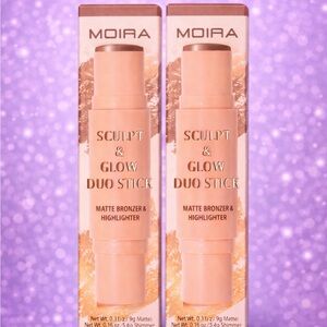 Moira Dual Finish Bronzer & Highlighter Stick 2 pack